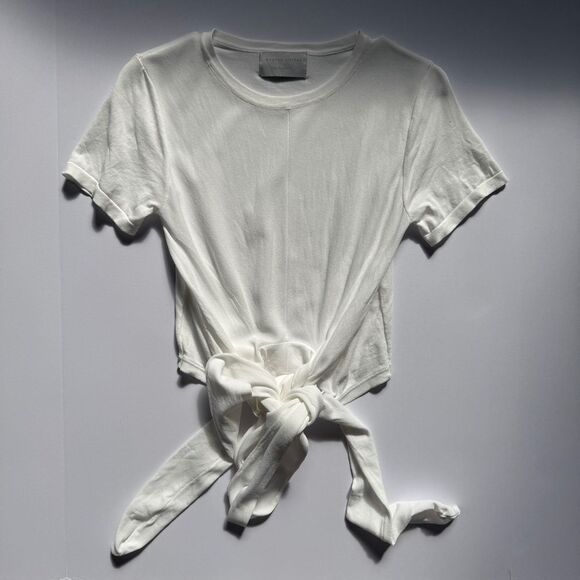 Modern Citizen White Jude Cropped Tie-Front Top Size X-Small NWOT - Picture 2 of 7